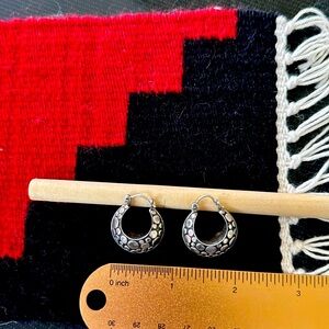 Balinese silver hoops